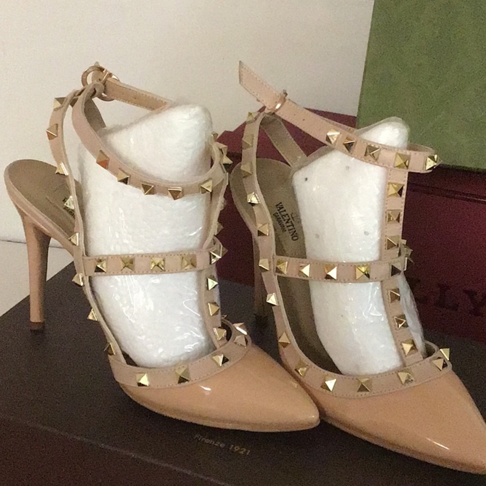 Valentino Nude Studded Heels